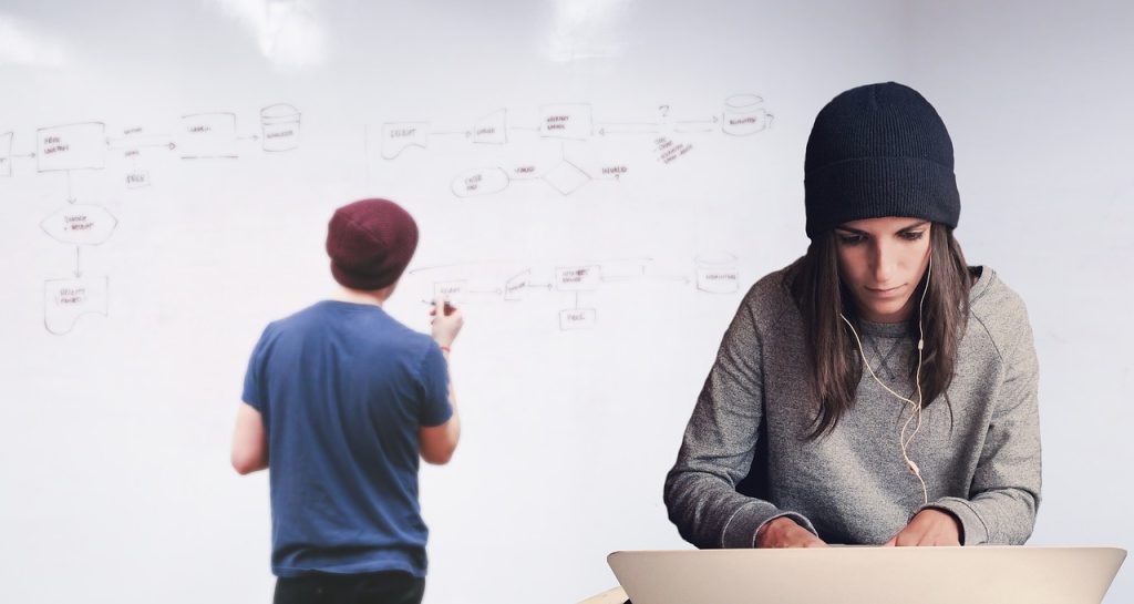 startup, planning, team, computing, programming, whiteboard, girl, laptop, project, strategy, work, technology, entrepreneur, whiteboard, wh